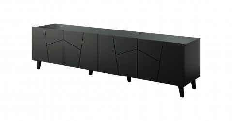 Szafka RTV ETNA 200x42x52 czarny mat - Galeria zdjęcie 1