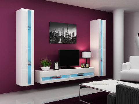 Regał VIGO NEW 180/40/30 biały/biały połysk - Galeria zdjęcie 5