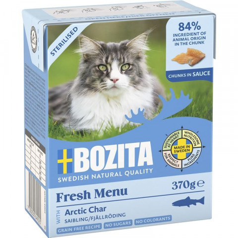 BOZITA Fresh Menu Sterilised Pstrąg górski - mokra karma dla kota - 2x370g + GRATIS - Galeria zdjęcie 2