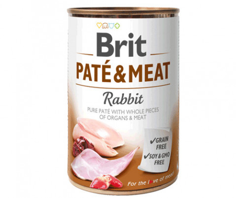 BRIT PATÉ & MEAT z królikiem - mokra karma dla psa - puszka - 400 g - Galeria zdjęcie 1