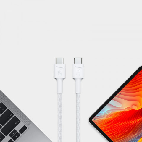 GREEN CELL KABEL KABGC29W USB-C - USB-C 2M BIAŁY - Galeria zdjęcie 4