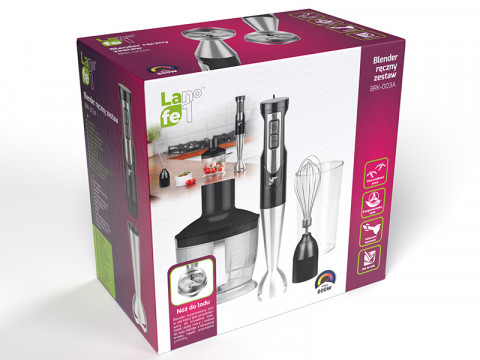 LAFE BLENDER RĘCZNY BRK-003A 800W Z AKCESORIAMI - Galeria zdjęcie 5