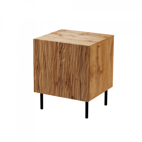Szafka nocna 2szt. JUNGLE 53,5x40,5x44 dąb wotant + czarne nóżki - Galeria zdjęcie 1
