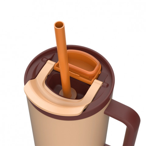 Kubek termiczny z teleskopową słomką Kambukka Rio Tumbler 950ml Almond Dream - Galeria zdjęcie 5