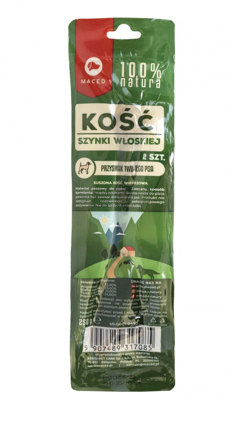 MACED Kość z szynki włoskiej - przysmak dla psa - 2 x 250g - Galeria zdjęcie 1