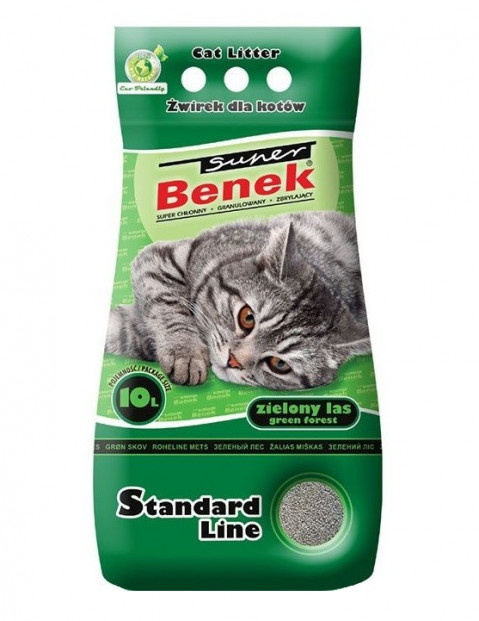 CERTECH Super Benek Standard Zielony Las - żwirek dla kota zbrylający 10 l - Galeria zdjęcie 1