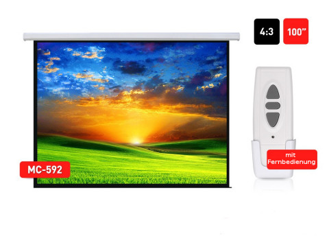 MACLEAN EKRAN PROJEKCYJNY ELEKTRYCZNY 100" 200X150 4:3 ŚCIANA LUB SUFIT MC-592 - Galeria zdjęcie 1