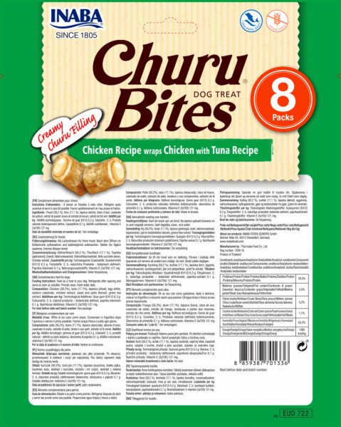 INABA Churu Bites Kurczak z tuńczykiem - przysmak dla psa - 3x(8x12 g) + 8x12 g GRATIS! - Galeria zdjęcie 3