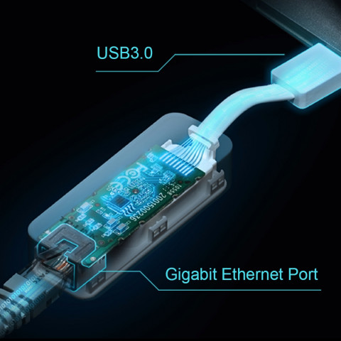 TP-Link UE300 USB 3.0 to Gigabit ethernet RJ45 10/100/1000Mbps - Galeria zdjęcie 4