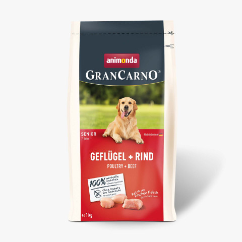 ANIMONDA Gran Carno Senior Drób z wołowiną - sucha karma dla psa - 1kg + GRATIS - Galeria zdjęcie 1