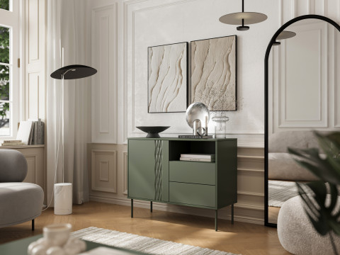Komoda 1D2S TRESSE 100x40x75 zieleń mat - Galeria zdjęcie 3