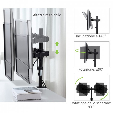 TECHLY PODWÓJNY UCHWYT BIURKOWY LED/LCD 13-27 CALI - Galeria zdjęcie 4