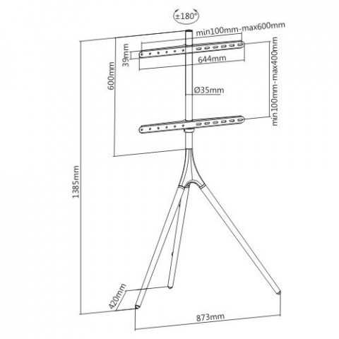TECHLY STOJAK PODŁOGOWY TRIPOD TV LED/LCD 45-65 CA - Galeria zdjęcie 3