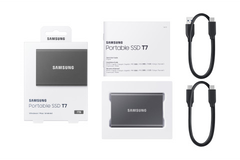 Dysk zewnętrzny SSD Samsung T7 (1TB; USB 3.2; szary; MU-PC1T0T/WW) - Galeria zdjęcie 12
