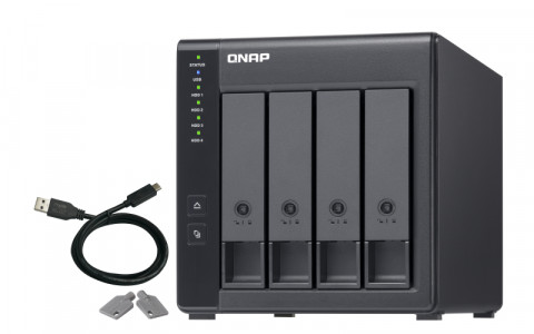 Qnap TR-004 jednostka roszerzająca, Tower, 4x 3.5" SATA HDD, USB 3.0 type-C hardware RAID (USB-C to USB-A cable include) - Galeria zdjęcie 1