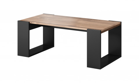 Ława/Stolik WOOD 120x55x46 dąb wotan + antracyt - Galeria zdjęcie 1