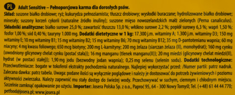 Josera JosiDog Adult Sensitive - sucha karma dla psów - 15 kg - Galeria zdjęcie 3
