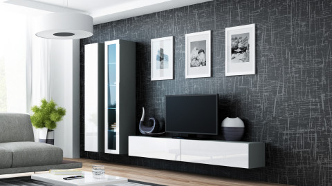 Witryna VIGO szkło'180' 180/40/30 szary/biały poł - Galeria zdjęcie 4