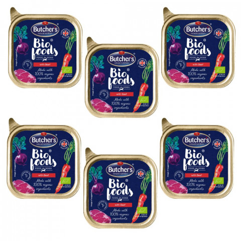 BUTCHER'S BIO Foods - mokra karma dla psa z wołowiną - tacka 6x150g - Galeria zdjęcie 1