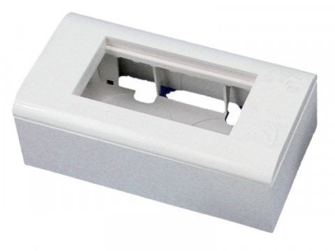 Komplet 2M Alantec biały Puszka + support + ramka 90x45 - Galeria zdjęcie 1