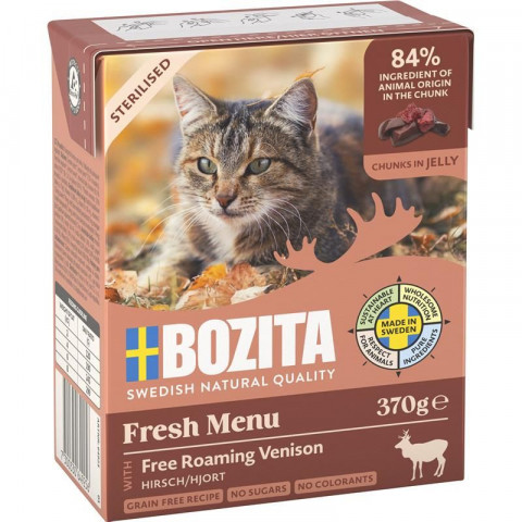 BOZITA Fresh Menu Sterilised Dziczyzna - mokra karma dla kota - 2x370g + GRATIS - Galeria zdjęcie 2
