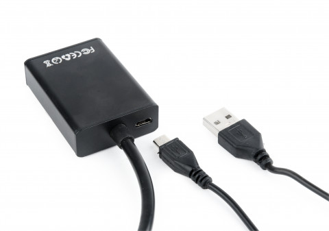 Gembird adapter vga -> hdmi z audio, czarny, 0.15m a-vga-hdmi-01 - Galeria zdjęcie 2