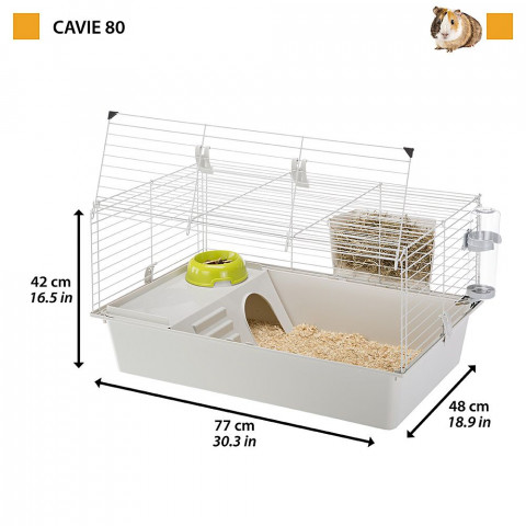 FERPLAST Cavie 80 - klatka dla świnki morskiej - 78x48x42 cm - Galeria zdjęcie 3