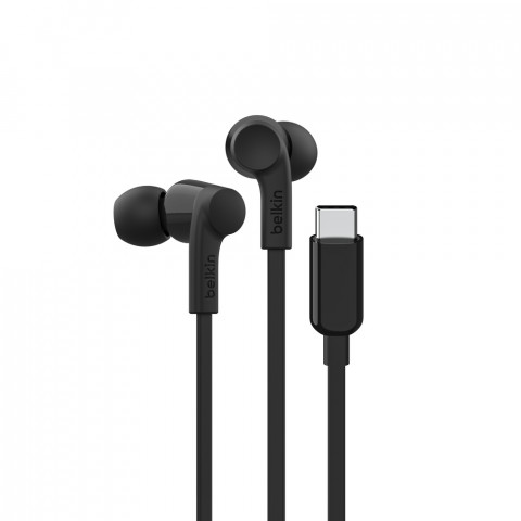 BELKIN SŁUCHAWKI PRZEWODOWE DOUSZNE USB-C, CZARNE - Galeria zdjęcie 1