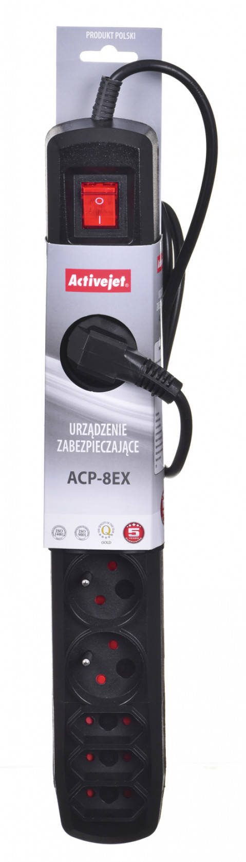 Activejet LISTWA ZASILAJĄCA APN-8g/1,5m (czarna) - Galeria zdjęcie 3