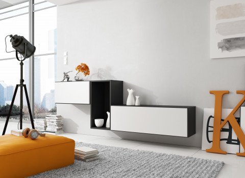 Zestaw meblowy ROCO 11 czarny/czarny/biały - Galeria zdjęcie 1