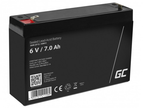 GREEN CELL AKUMULATOR ŻELOWY AGM12 6V 7AH - Galeria zdjęcie 1