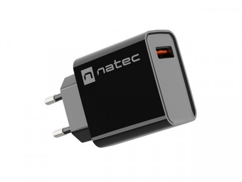 NATEC ŁADOWARKA SIECIOWA RIBERA USB-A 18W CZARNA - Galeria zdjęcie 3