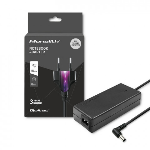 Qoltec Zasilacz dedykowany do Toshiba 65W | 3.42A | 19V | 5.5x2.5 - Galeria zdjęcie 1