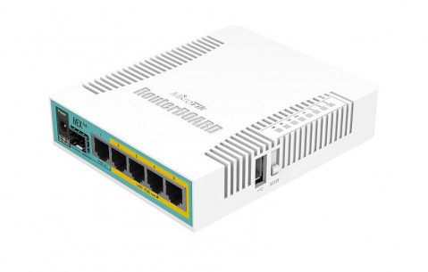 Router Mikrotik hEX PoE (RB960PGS) Total Ethernet Ports:6; Architecture:MIPSBE; CPU core:1 - Galeria zdjęcie 1