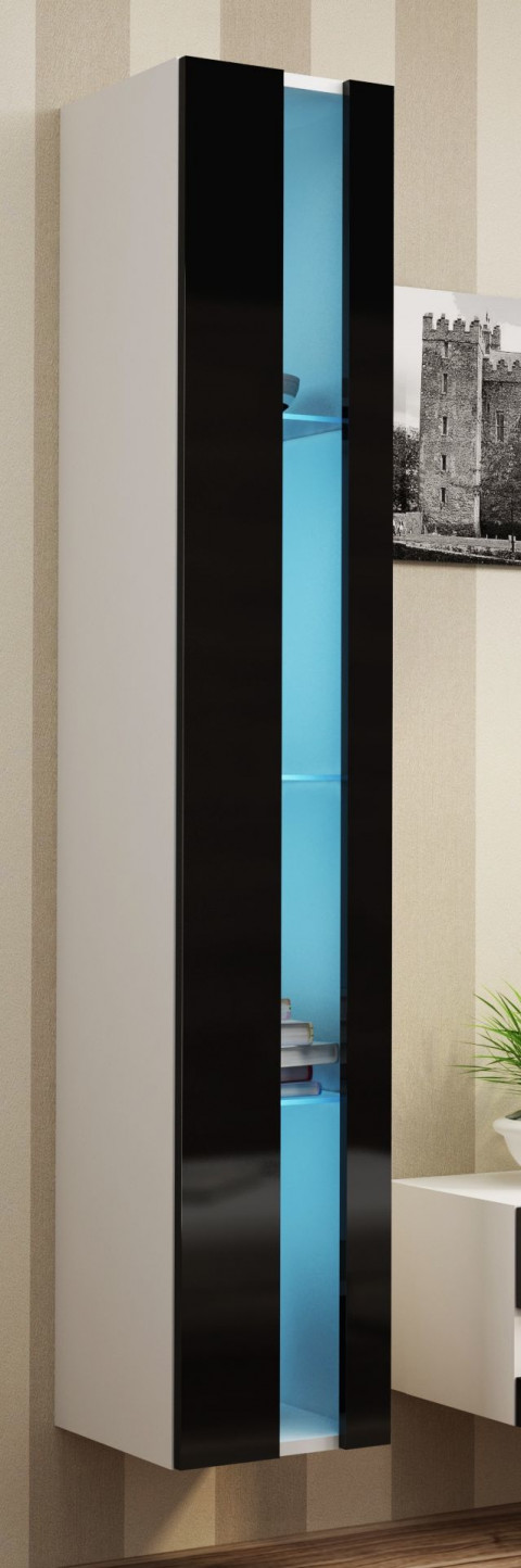 Regał VIGO NEW 180/40/30 biały/czarny połysk - Galeria zdjęcie 1