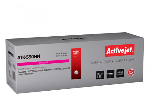 Activejet ATK-590MN Toner do drukarki Kyocera, Zamiennik Kyocera TK-590M; Supreme; 5000 stron; purpurowy. - Galeria zdjęcie 1