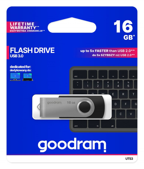 Pendrive Goodram 16GB USB 3.0 UTS Czarny - Galeria zdjęcie 5