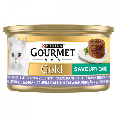 Gourmet Gold Savoury Cake jagnięcina i zielona fasola - mokra karma dla kota - 85 g - Galeria zdjęcie 1