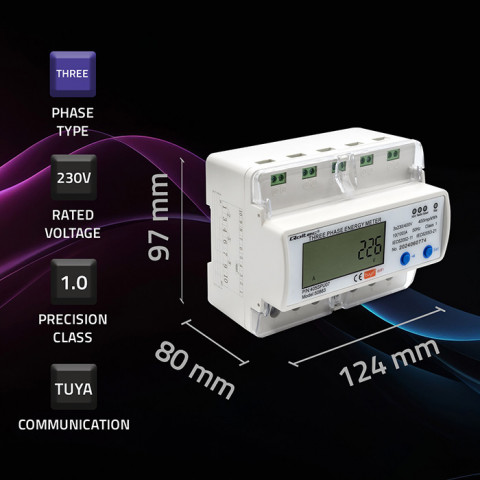 QOLTEC LICZNIK ENERGII TRÓJFAZOWY ELEKTRONICZNY - Galeria zdjęcie 4
