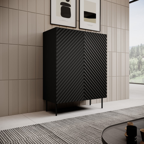 Regał 2D2SZ ONDA 98x45x127 czarny - Galeria zdjęcie 3