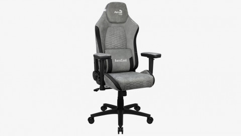 Fotel AEROCOOL CROWN AeroSuede Stone Grey - Galeria zdjęcie 4