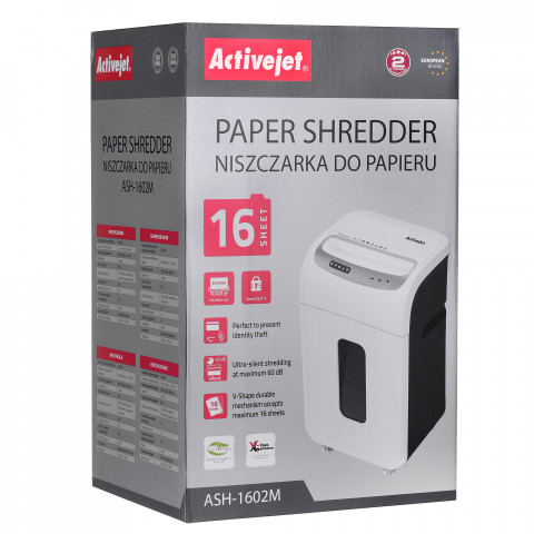 Activejet niszczarka ASH-1602M + za 1zł Papier XERO LASER COLOR COPY 160 g/m2 A4 - Galeria zdjęcie 7