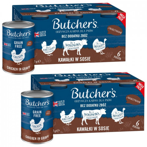 BUTCHER'S Original Mega pack mix z warzywami w sosie - mokra karma dla psa - 12x400g (2x(6x400g)) - Galeria zdjęcie 1