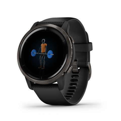 Zegarek Garmin Venu 2 (45 mm) Slate Stainless Steel Bezel / Black Case / Silicone Band - Galeria zdjęcie 8