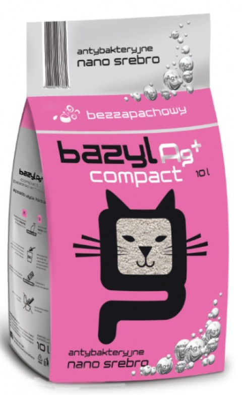Bazyl Bentonit Super Premium Ag+ Compact - żwirek dla kota 10 l - Galeria zdjęcie 1