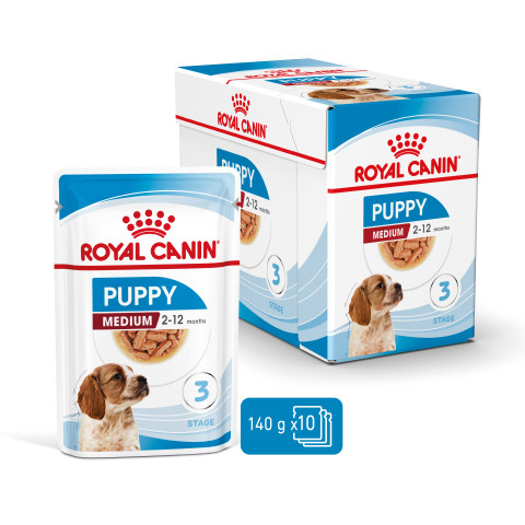 ROYAL CANIN SHN Medium Puppy w sosie - mokra karma dla szczeniąt - 10X140g - Galeria zdjęcie 10