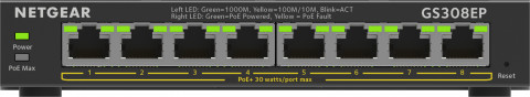 Switch Netgear GS308EP-100PES 8p PoE 62W (PoE+: 8p) Unmanaged Gigabit - Galeria zdjęcie 1