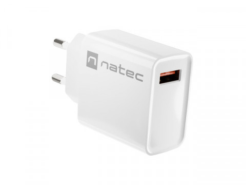 NATEC ŁADOWARKA SIECIOWA RIBERA USB-A 18W BIAŁA - Galeria zdjęcie 1