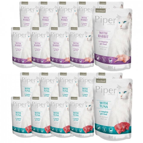 DOLINA NOTECI Piper Sterilised MIX SMAKÓW - mokra karma dla kotów sterylizowanych - 20x100g - Galeria zdjęcie 1