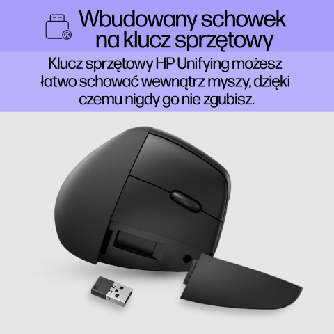 MYSZ optyczna HP 920 Ergo Vertical, bezprzewodowa 6H1A4AA Czarna - Galeria zdjęcie 13